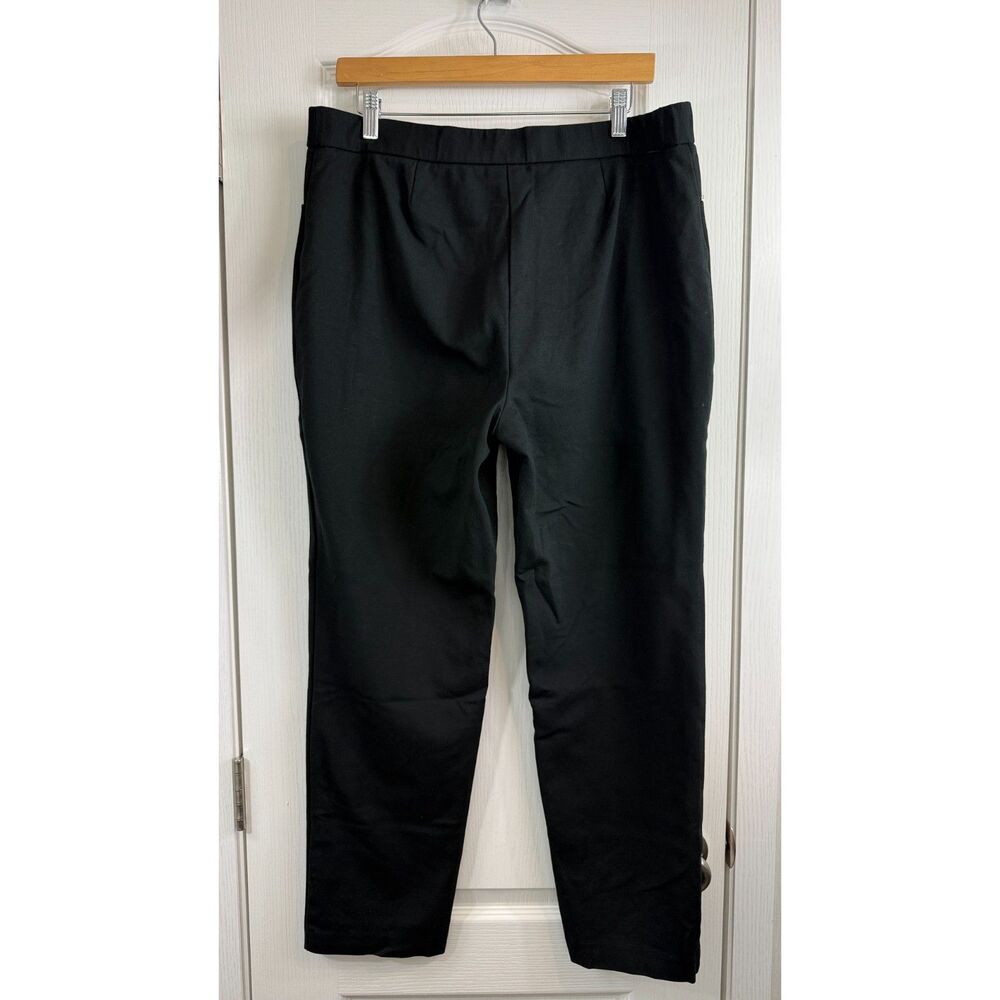 J.Jill Ponte Slim Leg Pants Women L Black Pull On Stretch Career Trousers